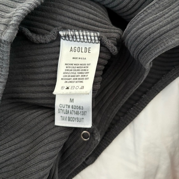 AGOLDE Deep V-Neck Long-Sleeved Bodysuit size M - Picture 9 of 11